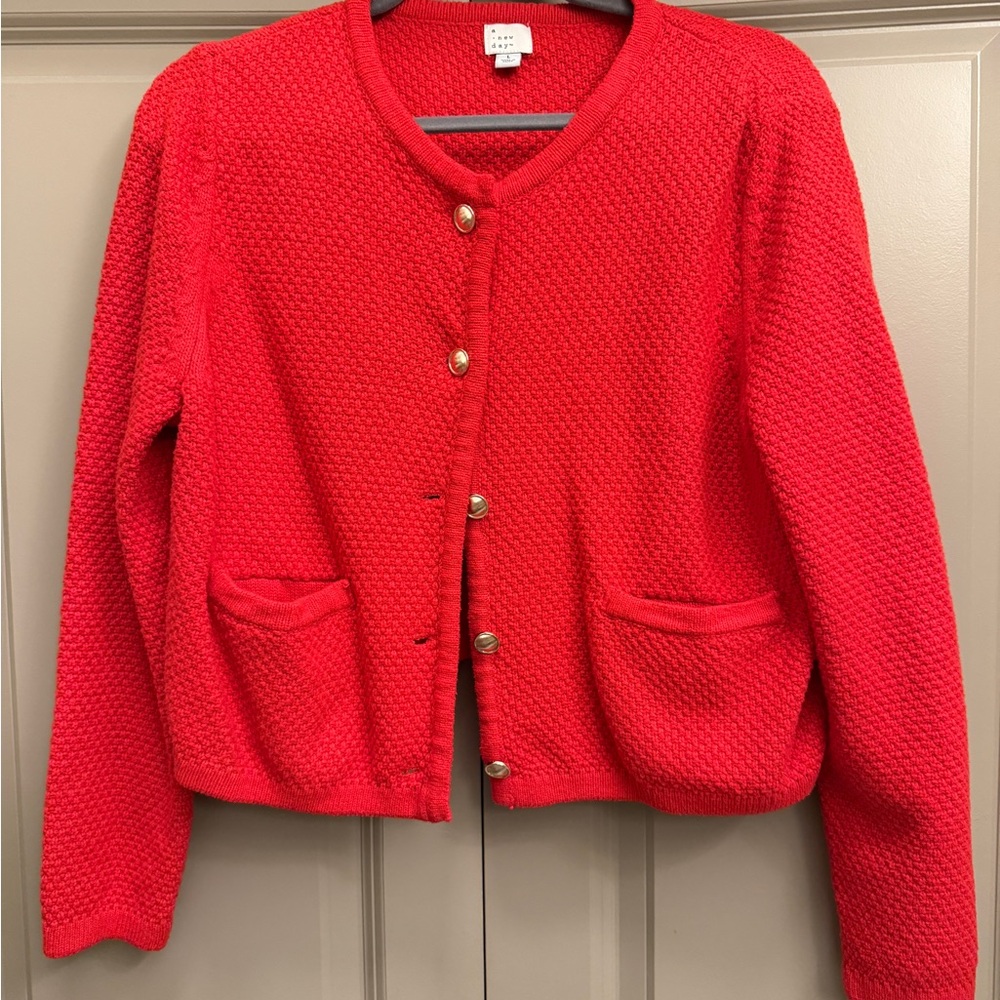 a new day Red Women's Cardigan Sweater